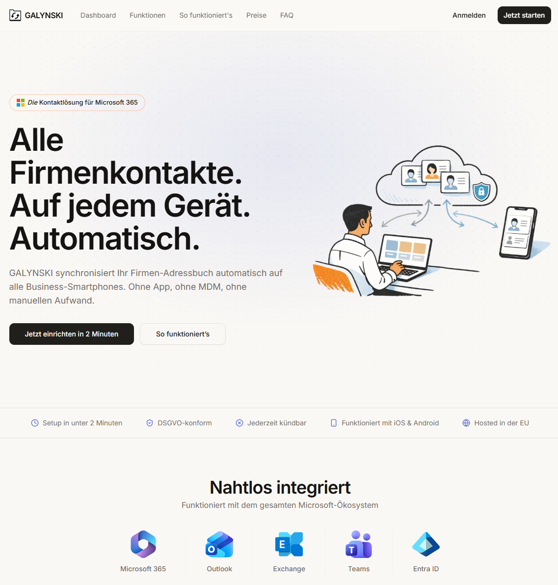 GALYNSKI – globales Adressbuch auf jedem Gerät